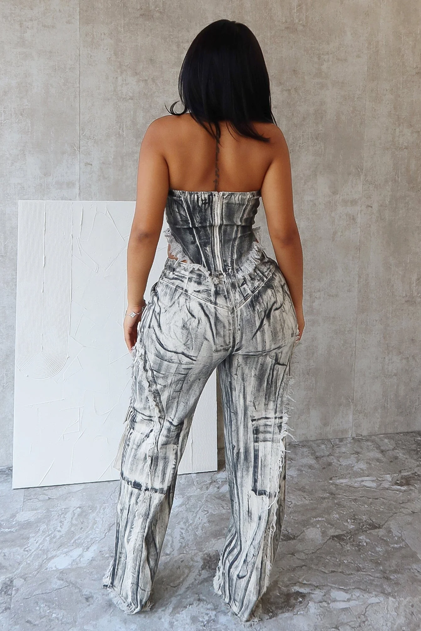 Addison Washed Frayed Hem Pants - Image 2