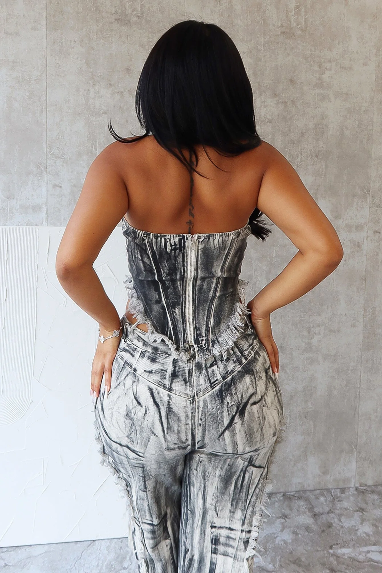 Addison Washed Halter Corset Top - Image 2