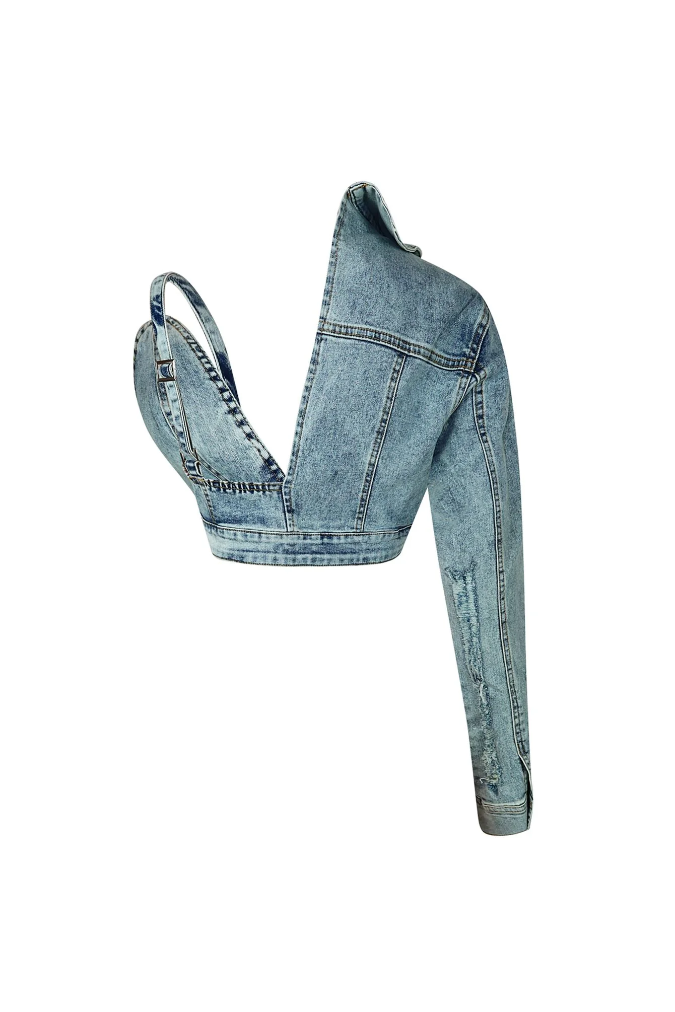 Ajay Unbalanced Denim Top - Image 4