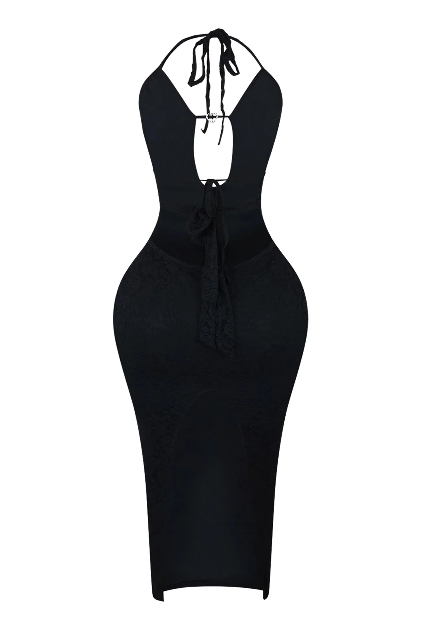 Always Sweet Lace Halter Midi Dress - Image 3