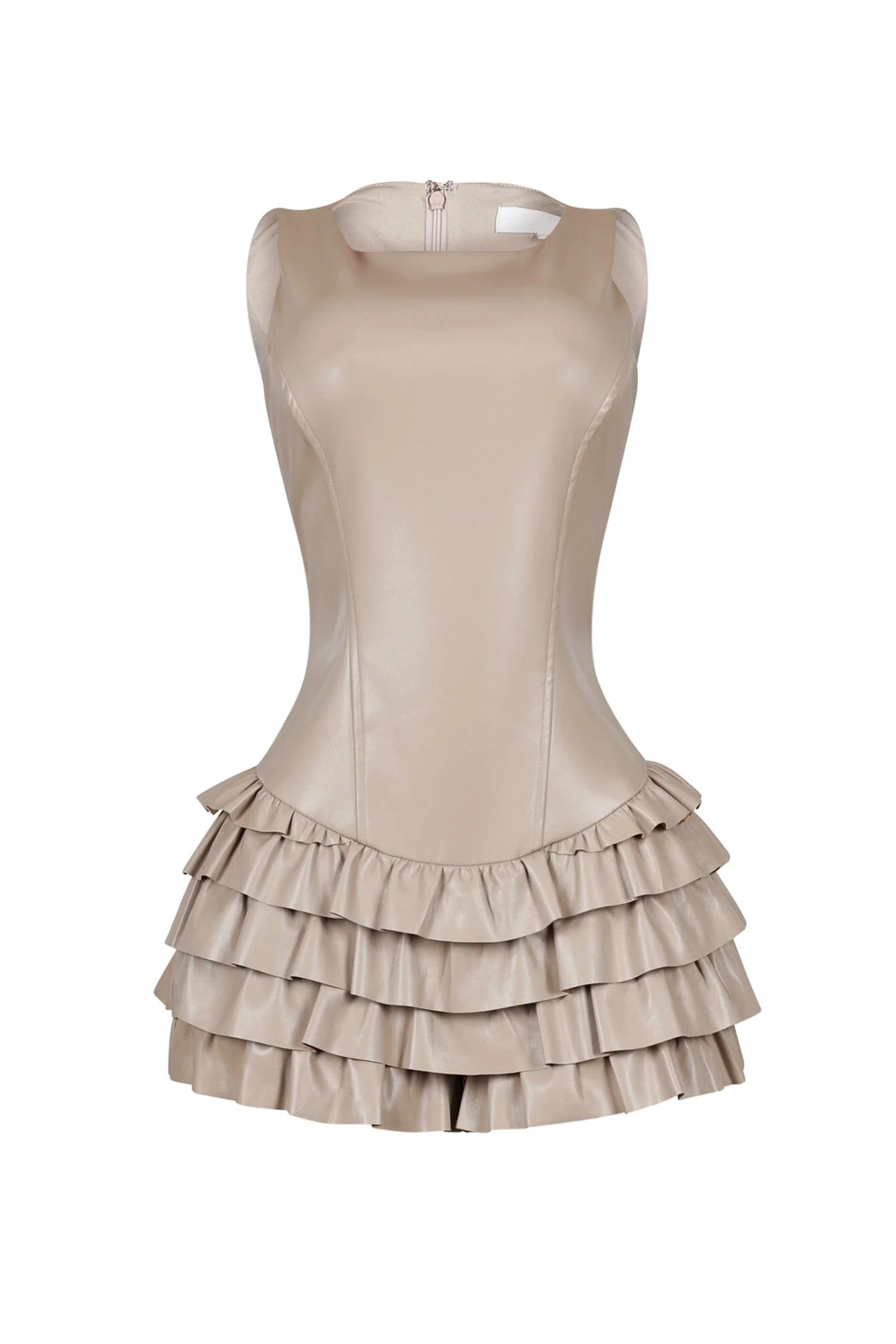 Amanza Faux Leather Ruffle Romper - Image 6