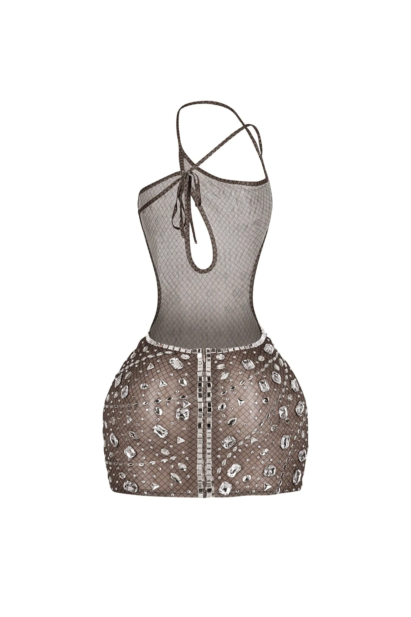Anastasia Rhinestone Mesh Snake Dress - Image 10