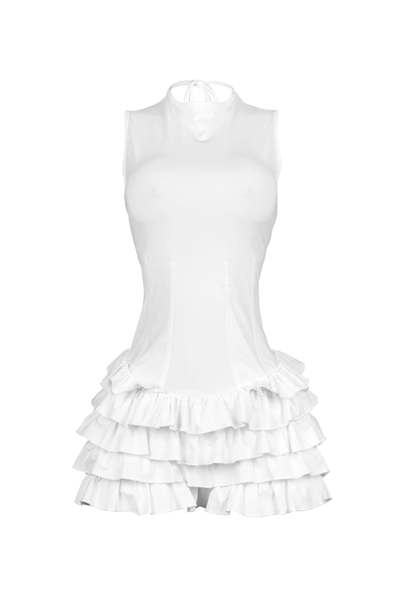Annie Nylon Ruffle Mini Dress - Image 6