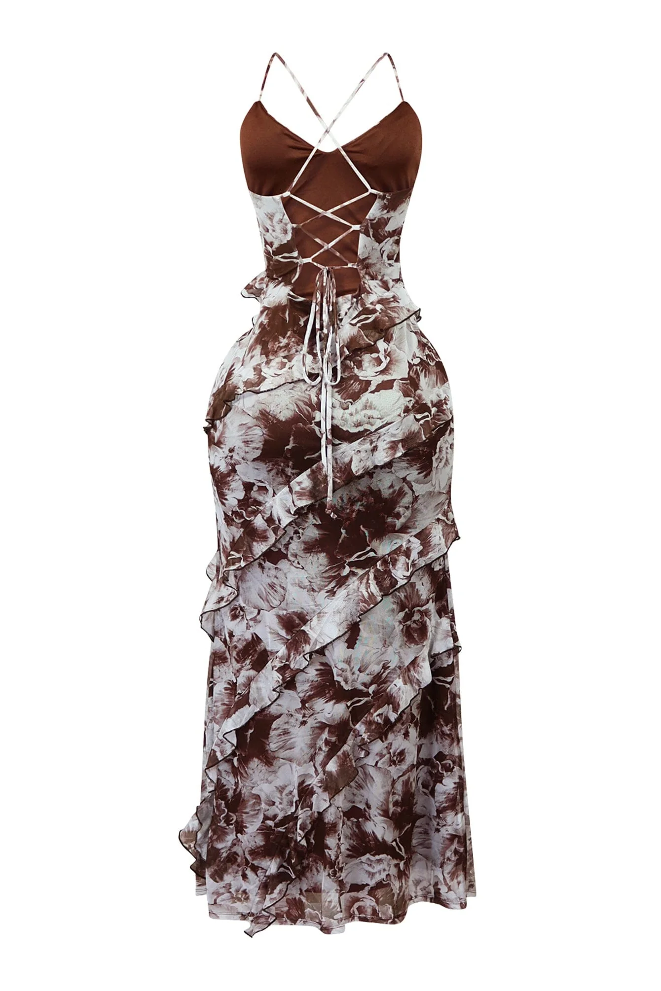 Another Level Mesh Ruffle Maxi Dress - Image 5