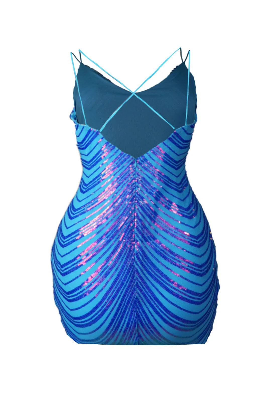 Aquamarine Sequin Mini Dress - Image 3