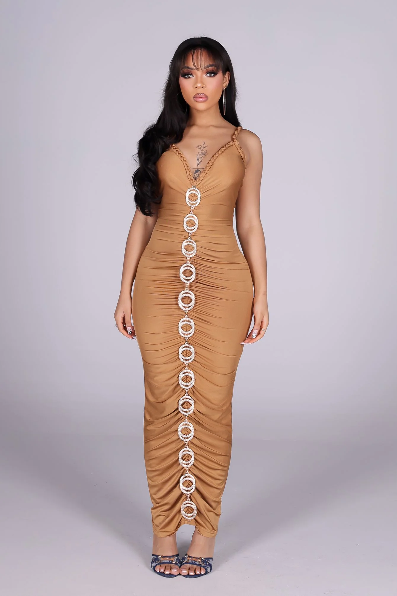 Aurora Gold Chain Midi Dress - Image 2