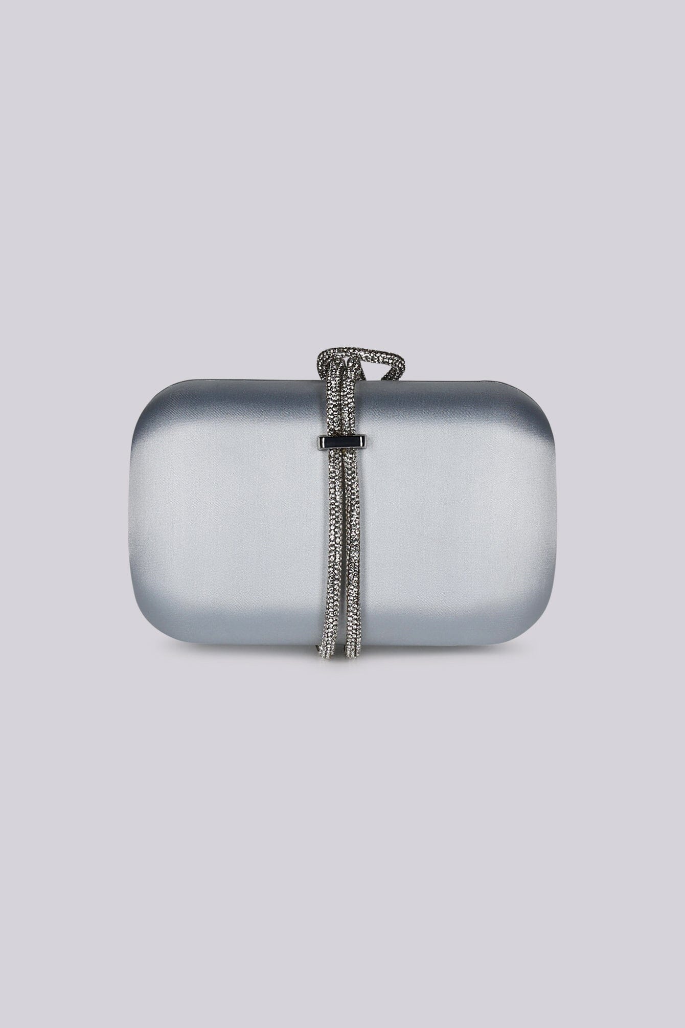 Aveline Silver Satin Evening Clutch - Image 2