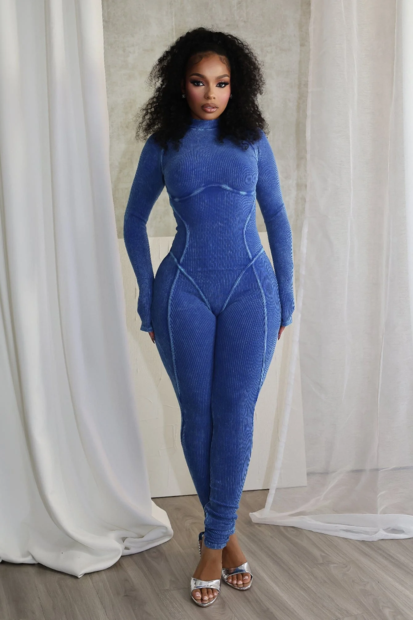 Avianna Mineral Washed Mock Neck Jumpsuit - Image 3