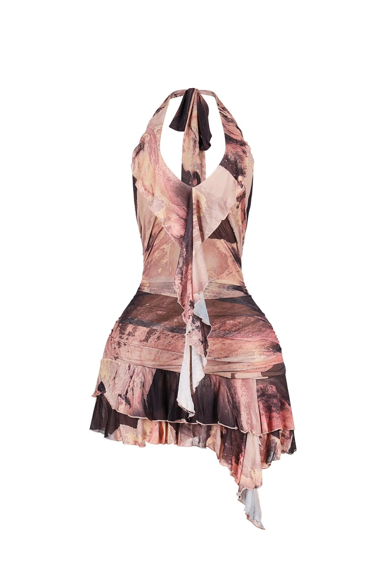 Avila Mesh Print Halter Dress - Image 4