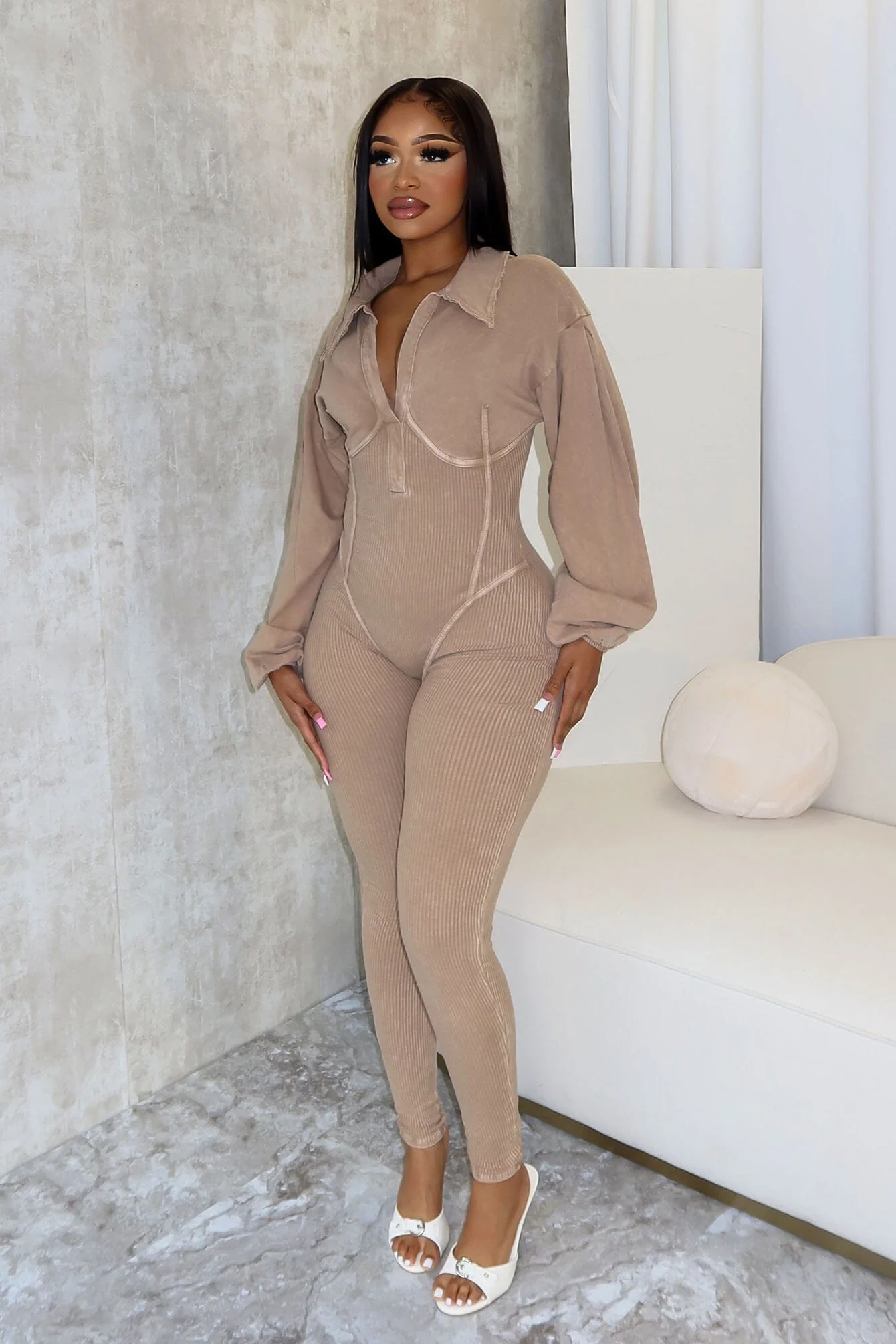 Baddie Mineral Washed Corset Jumpsuit - Image 5