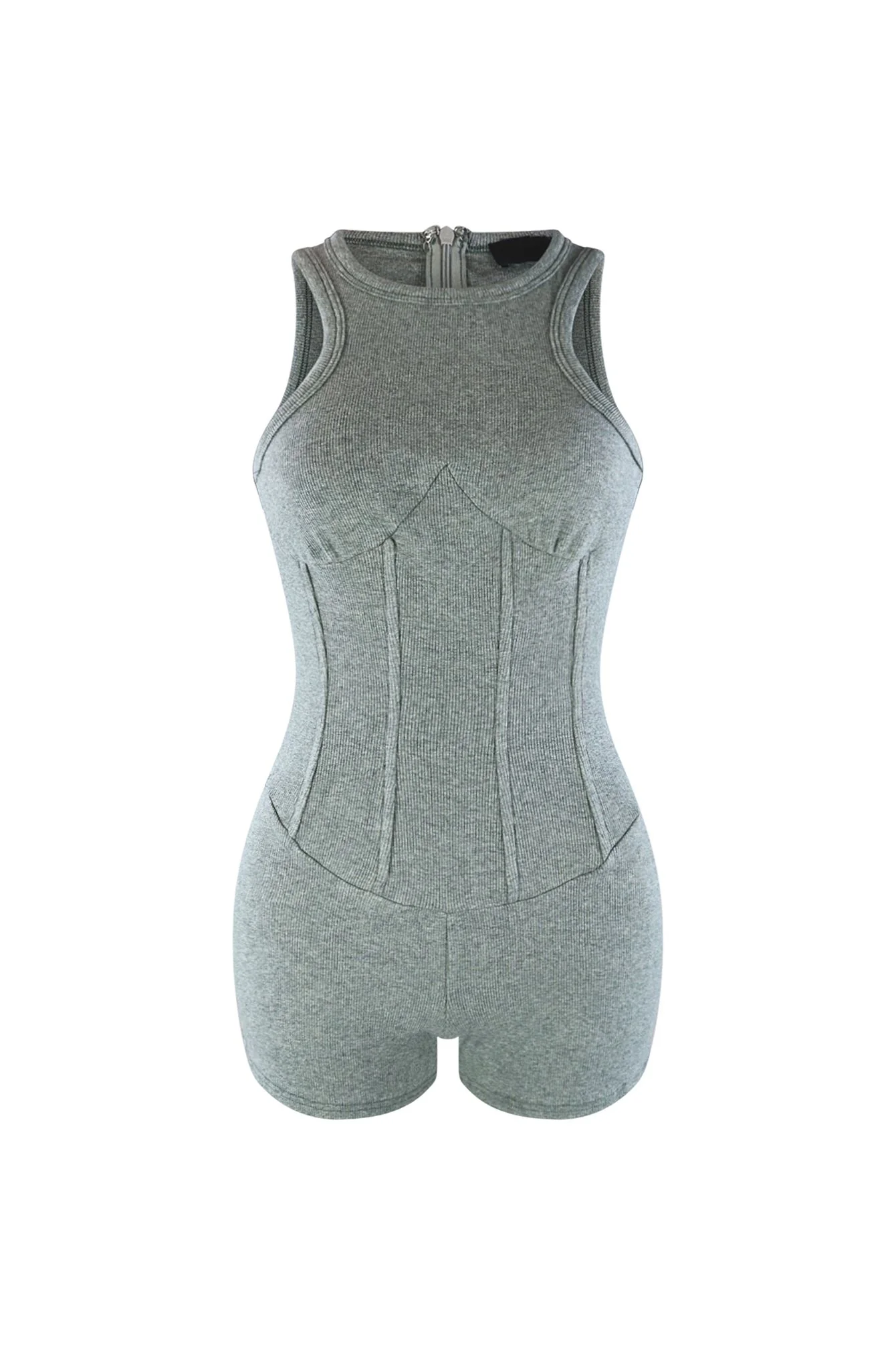 This Time Essential Ribbed Corset Romper - Image 3