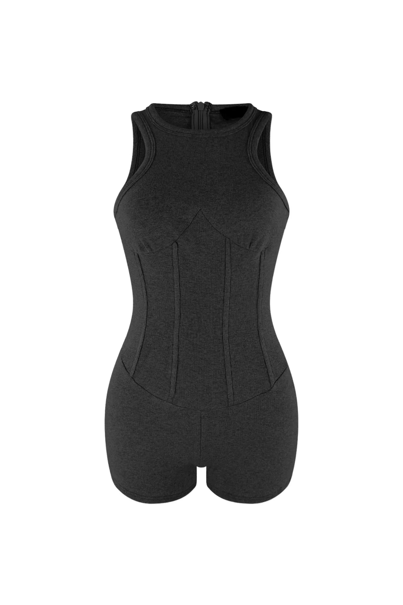 This Time Essential Ribbed Corset Romper - Image 4