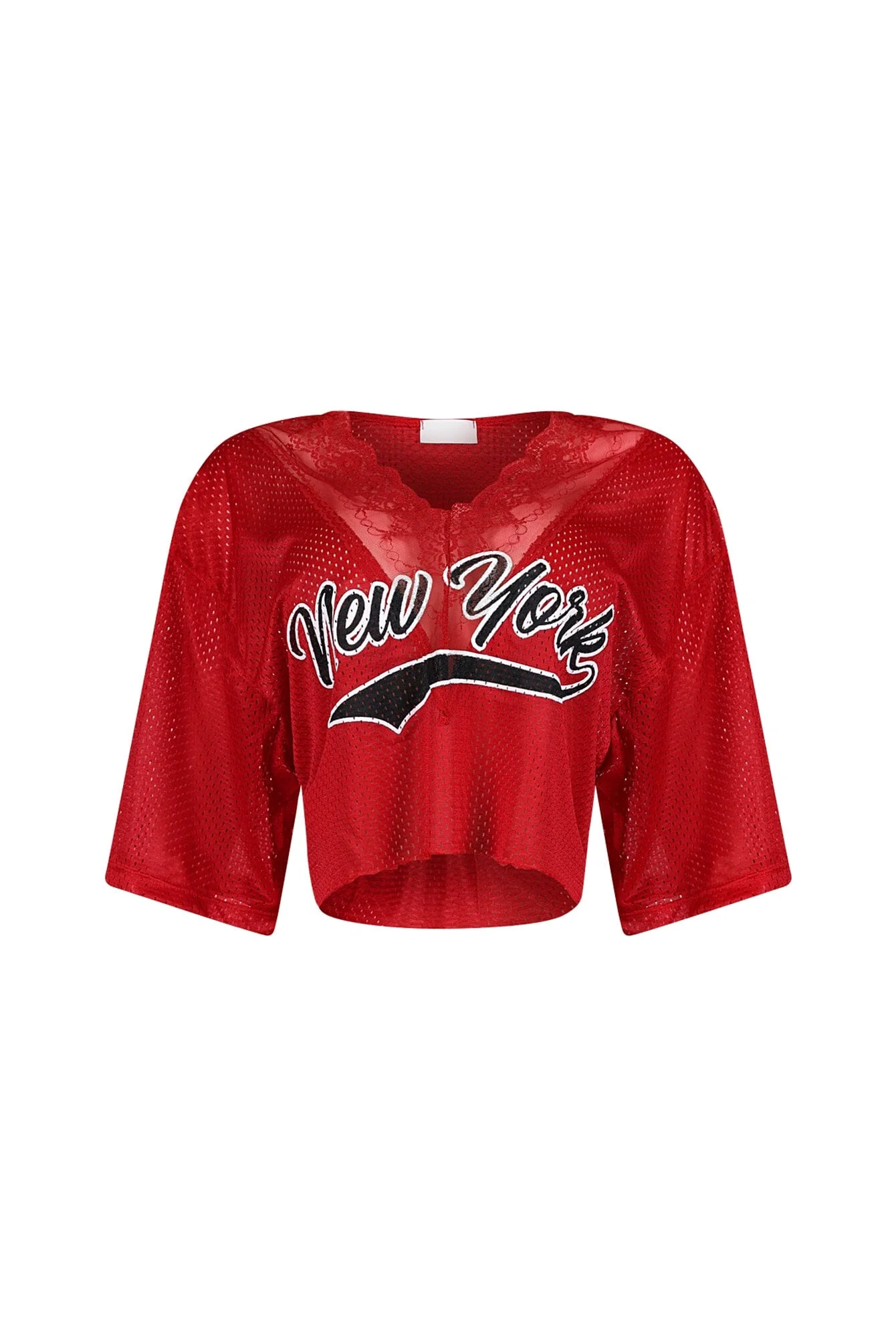 Beryl New York Lace V-Neck Jersey Top - Image 3
