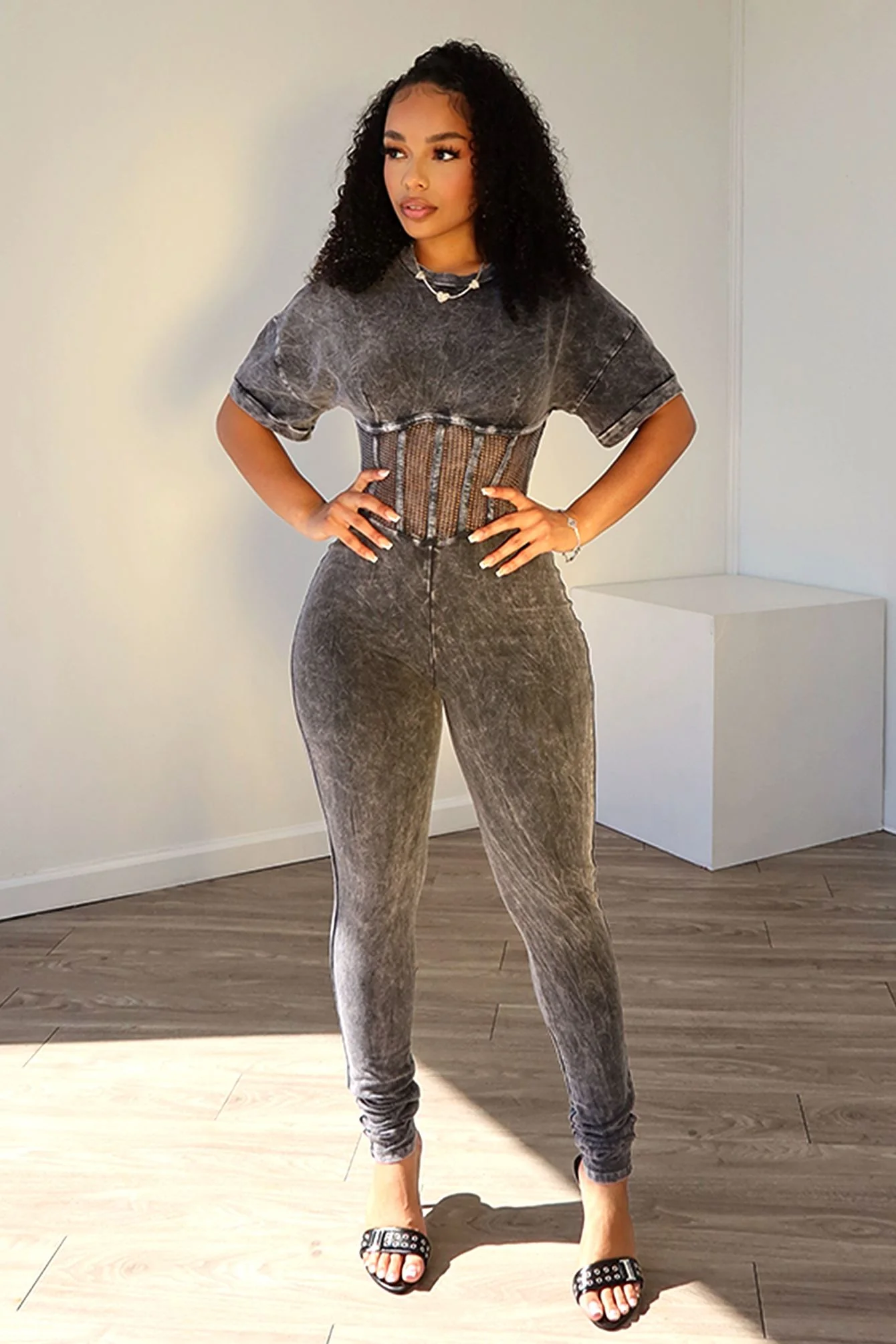 BFFR Mineral Washed Corset Jumpsuit - Image 2