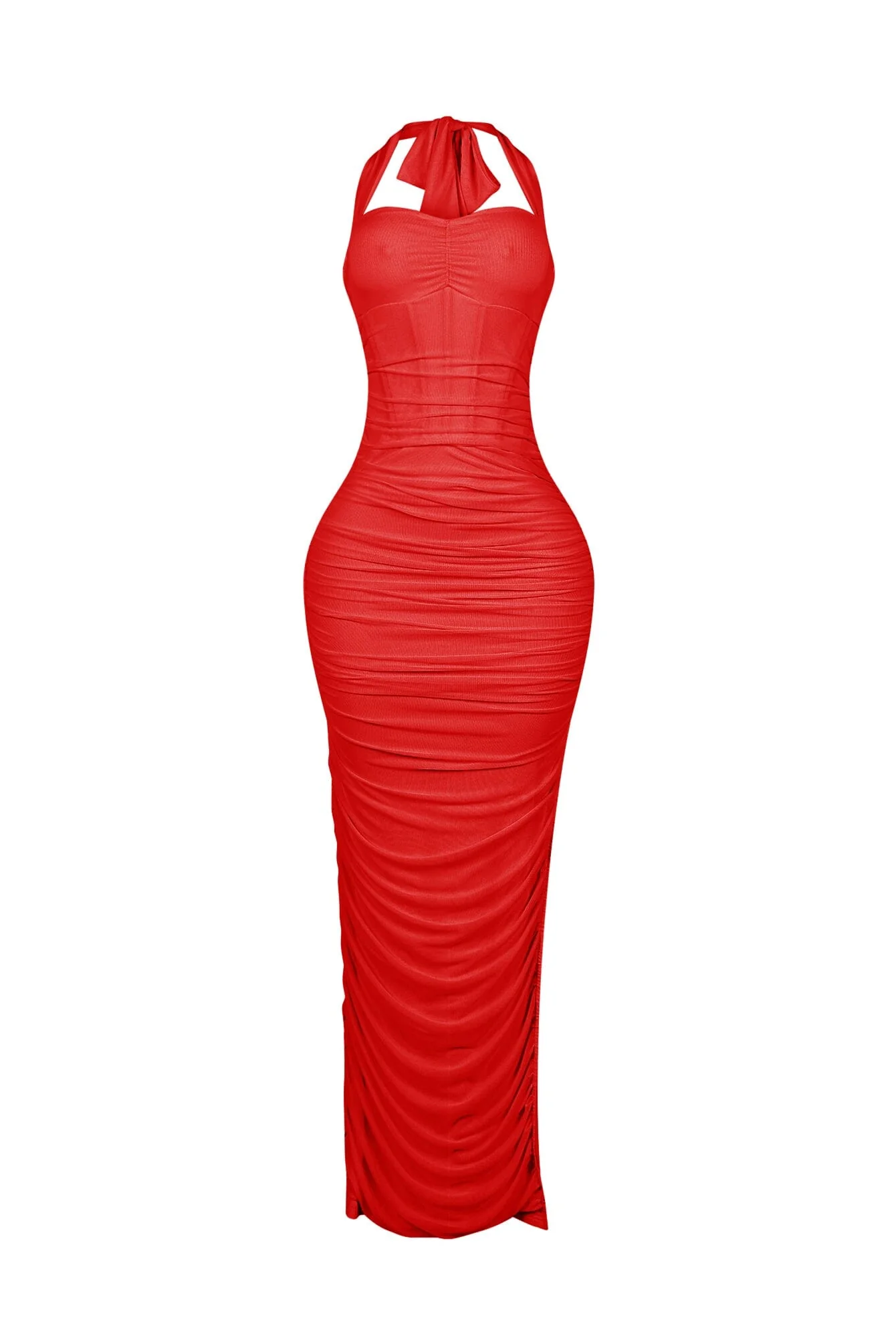 Bloomie Mesh Ruched Corset Halter Dress - Image 5