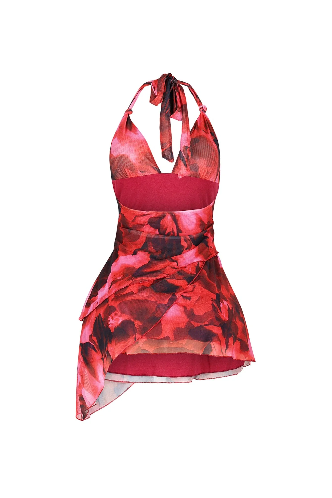 Bluewave Mesh Print Halter Mini Dress - Image 10
