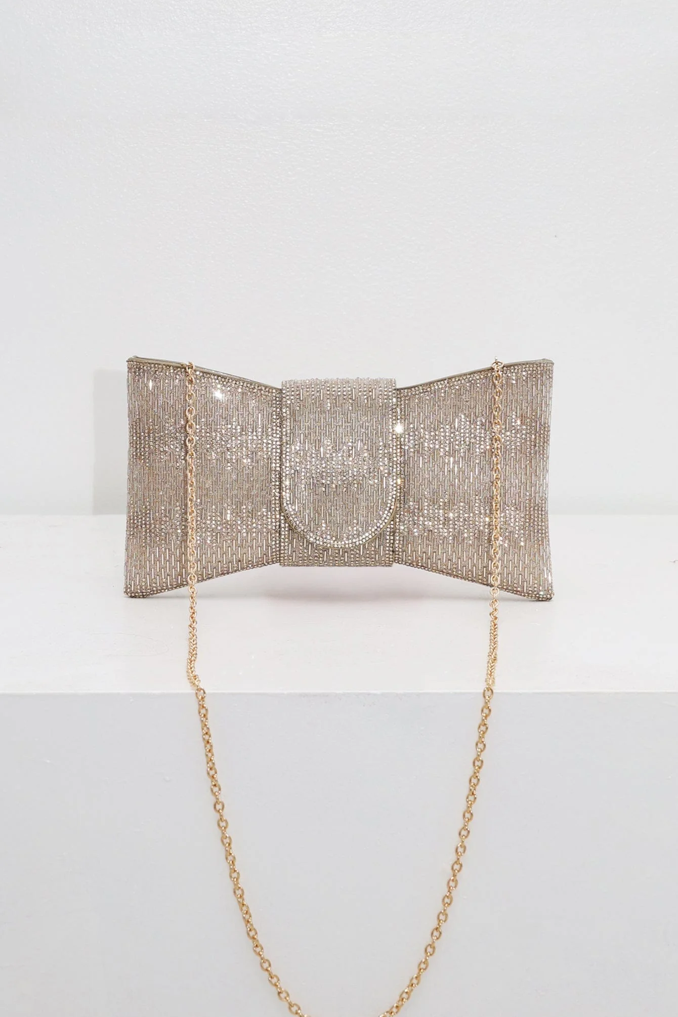 Bow Shaped Rhinestone Evening Clutch - Image 8