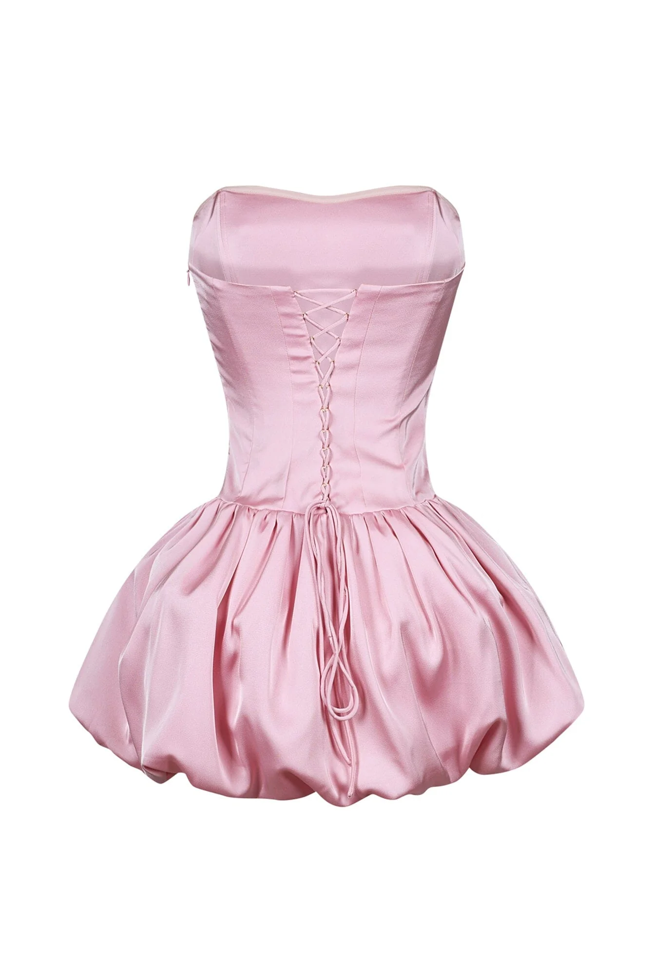 Bre Tube Satin Balloon Mini Dress - Image 14