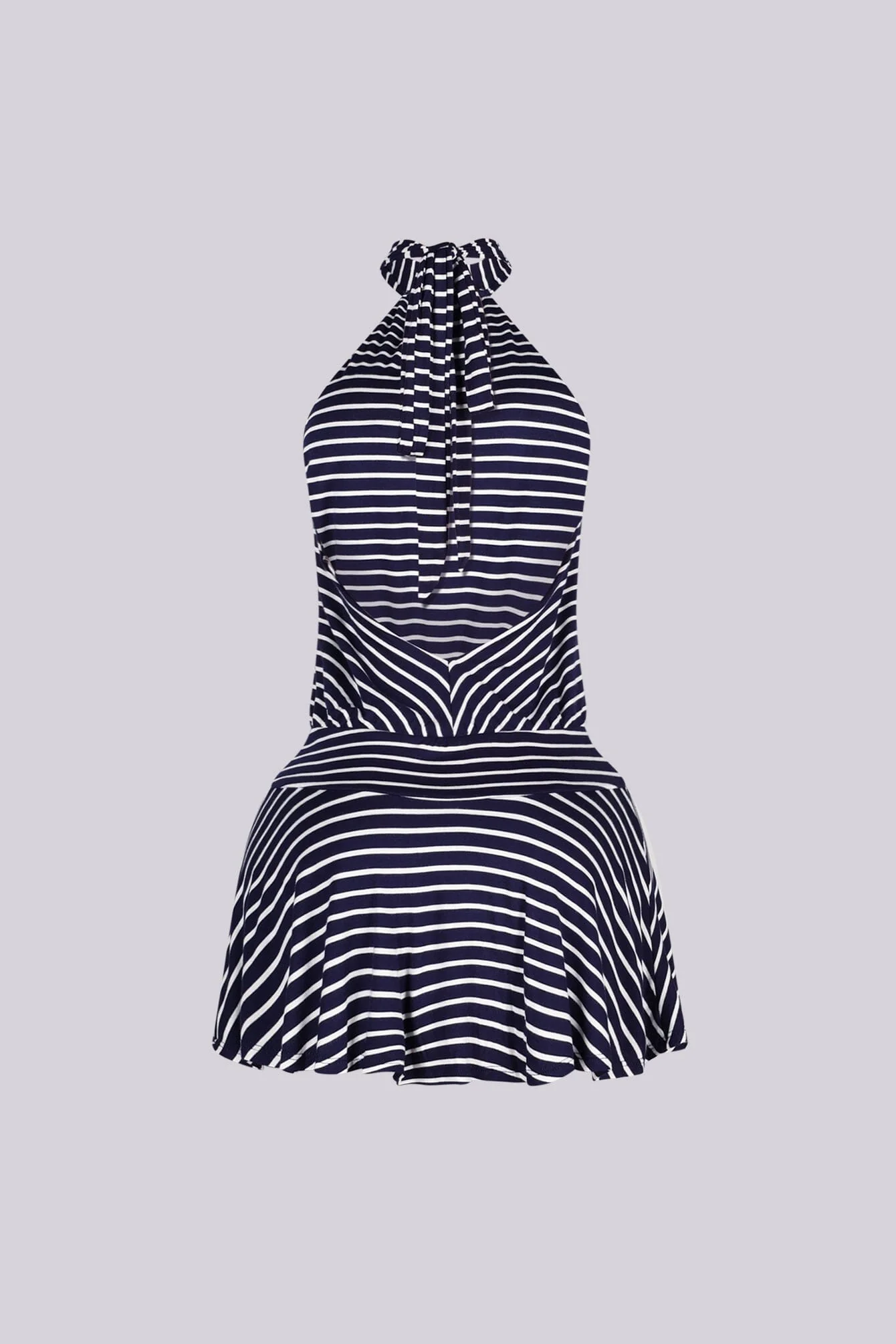 Breeze Stripe Halter Mini Dress - Image 6