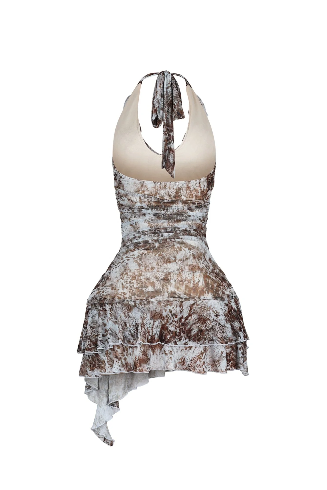 Bristol Mesh Print Halter Dress - Image 4