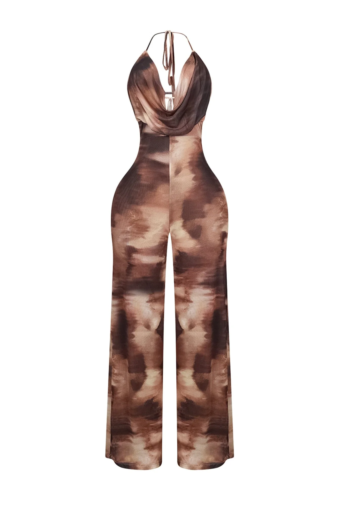 Britney Mesh Print Cowl Neck Jumpsuit - Image 3