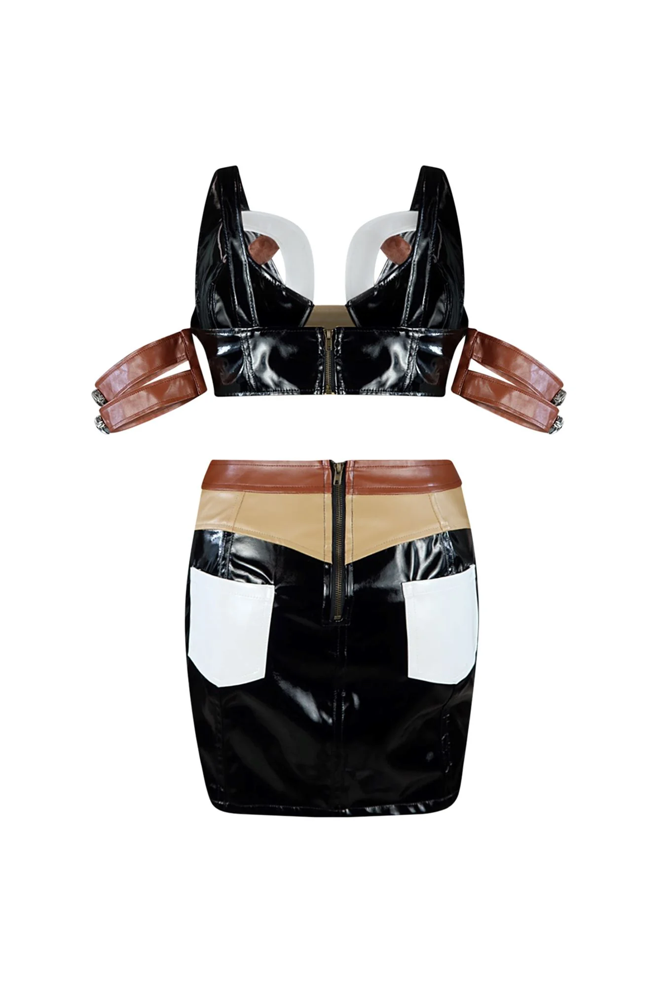 Brown Sugar Latex Top & Skirt SET - Image 4