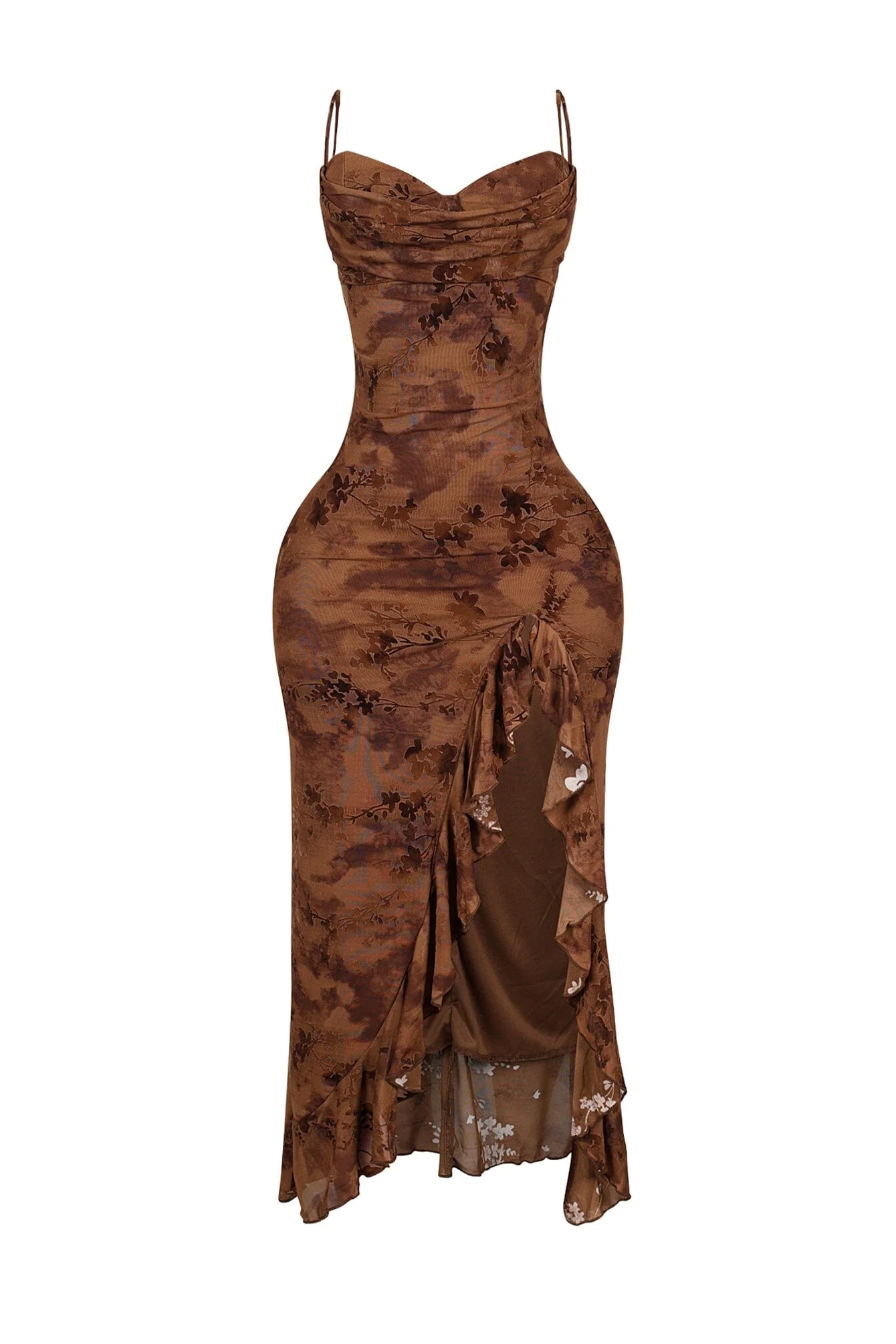 Brynn Velvet Burnout Ruffle Maxi Dress - Image 3