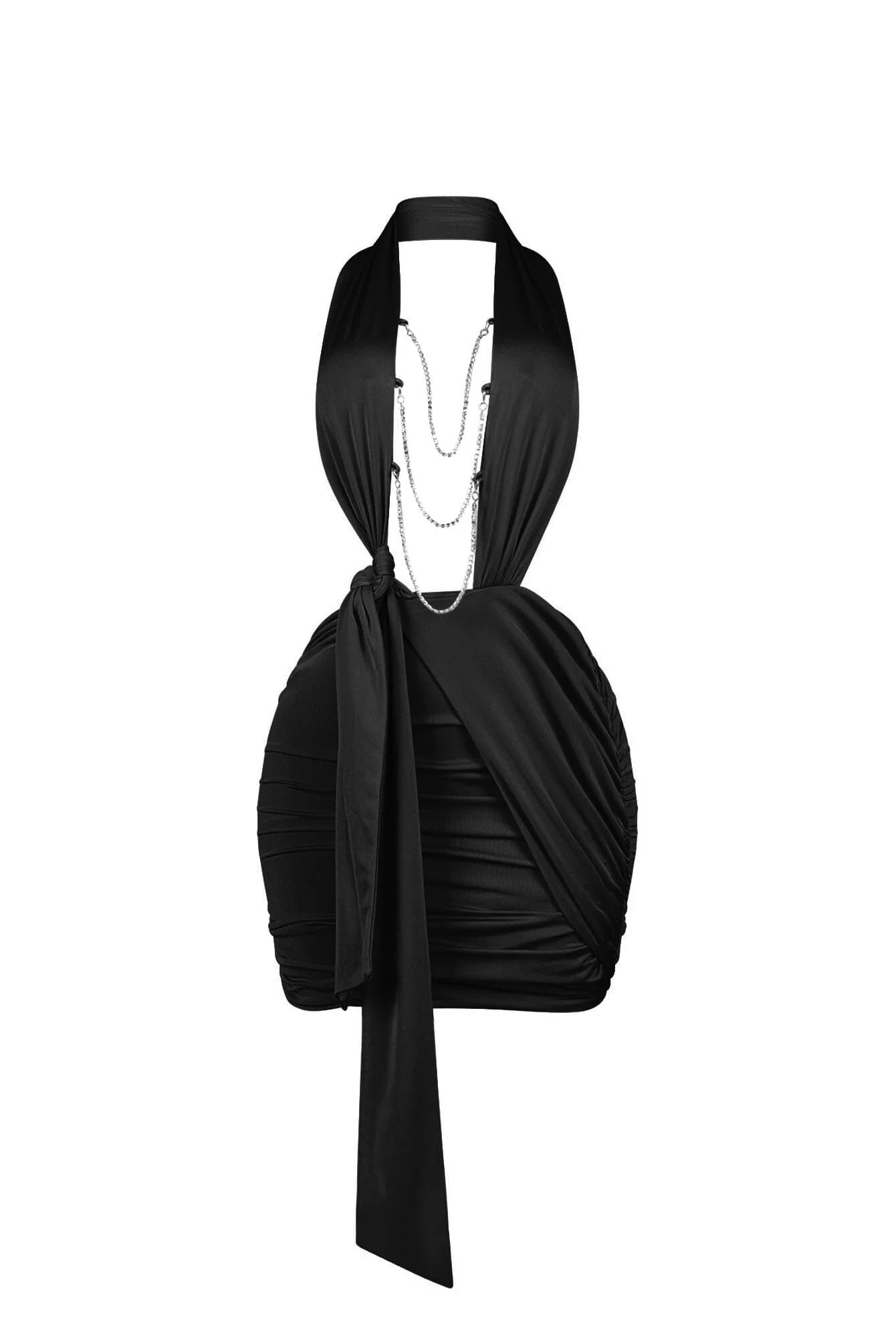 Chainlight Nylon Halter Mini Dress - Image 4