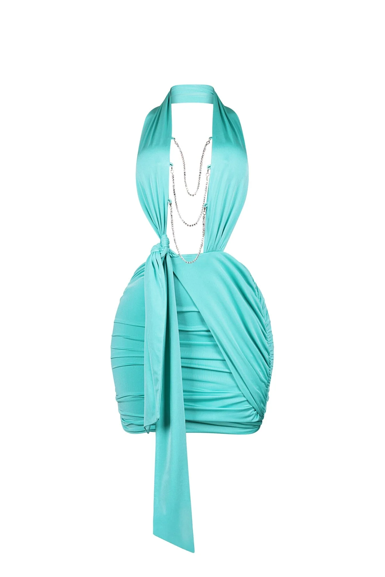 Chainlight Nylon Halter Mini Dress - Image 5