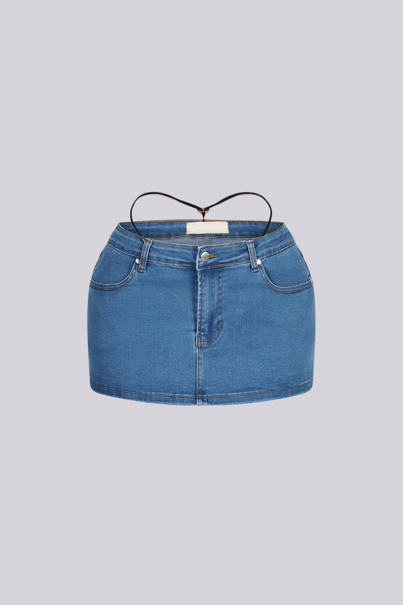 Colette Thong Denim Mini Skirt - Image 4