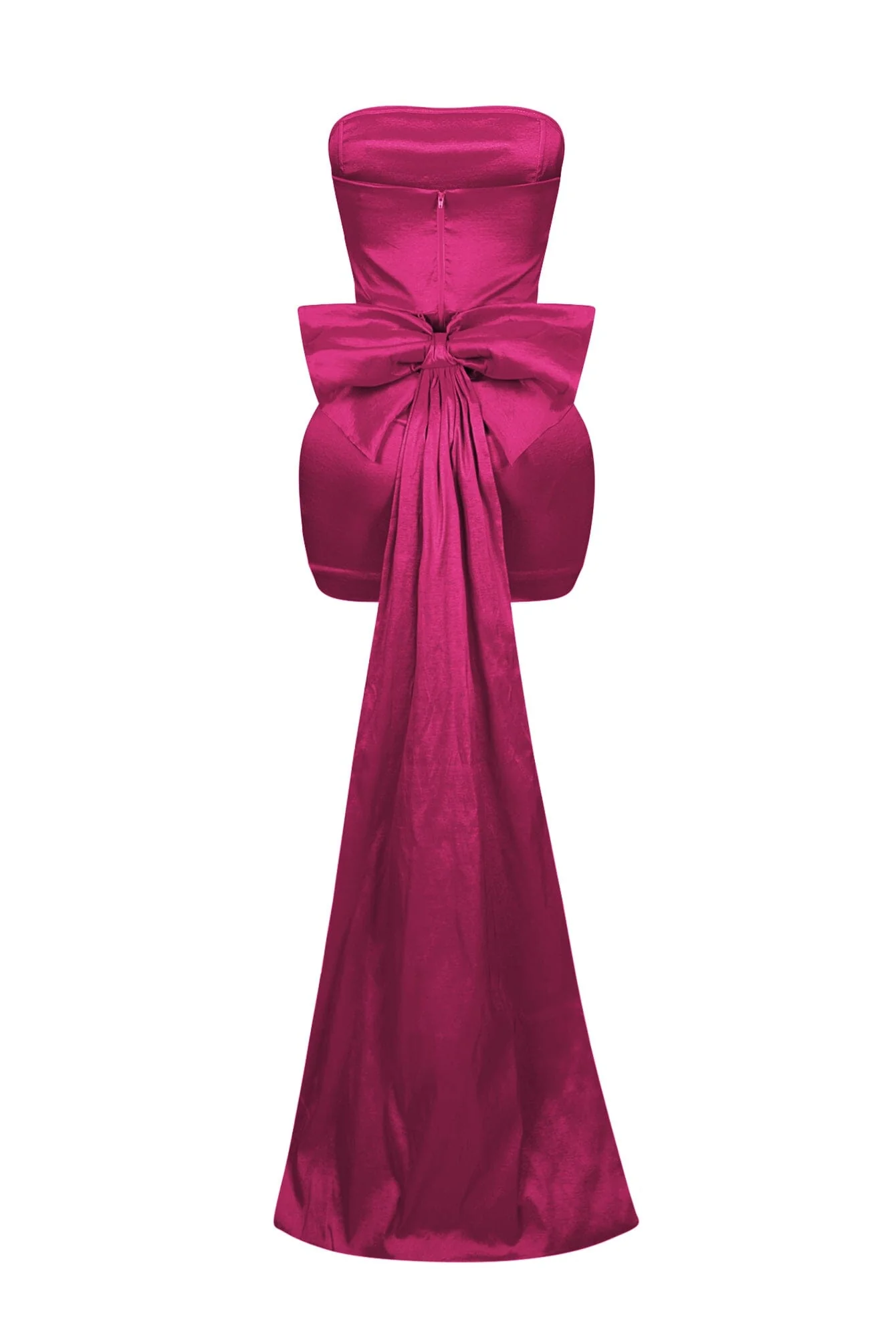Cordelia Satin Tube Big Bow Mini Dress - Image 14