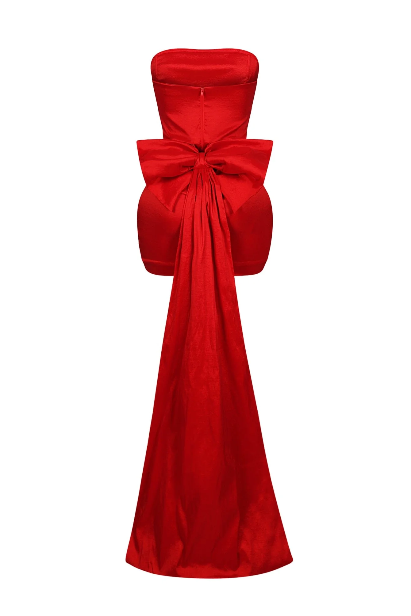 Cordelia Satin Tube Big Bow Mini Dress - Image 15