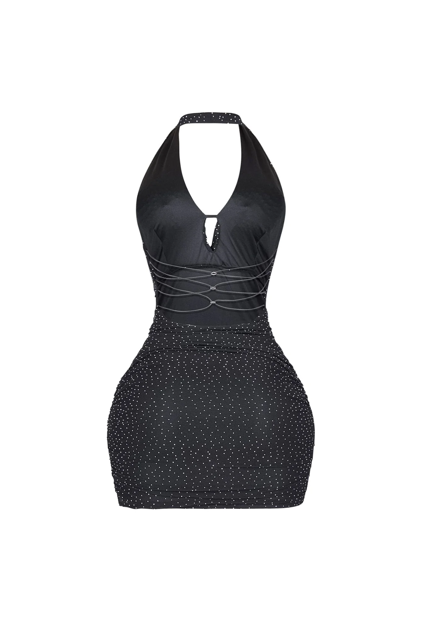 Crystelle Rhinestone Mesh Mini Dress - Image 9