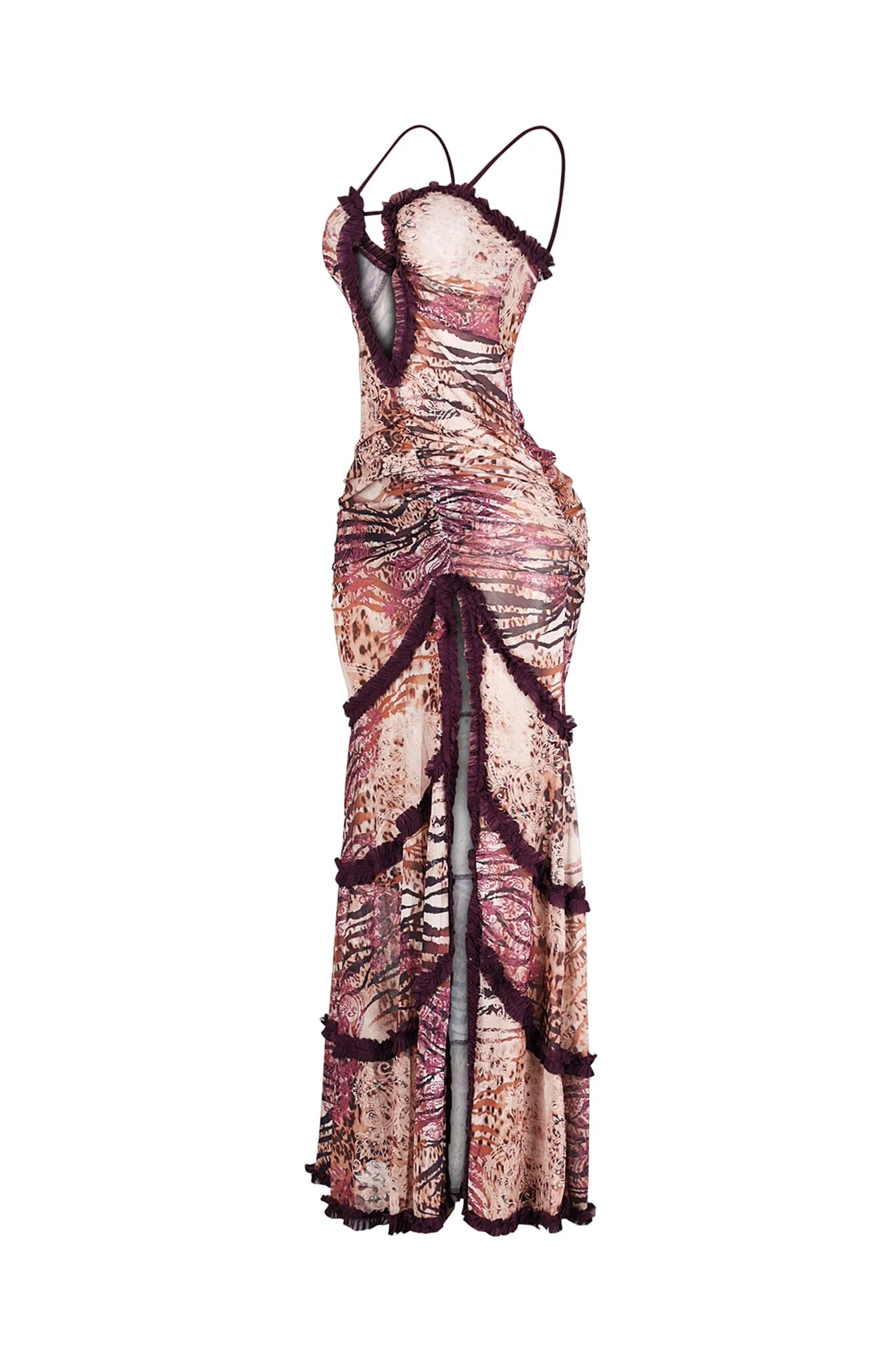 Cut To Flow Mesh Maxi Dress - Image 5