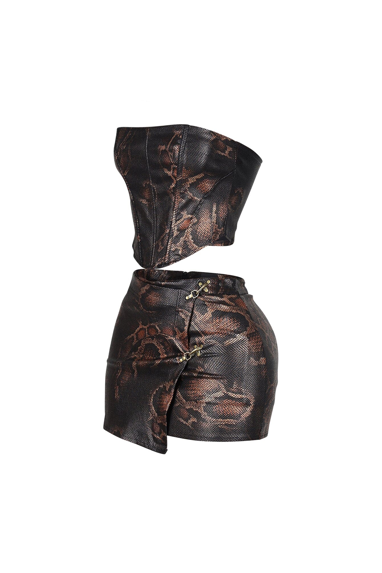 Dalston Faux Leather Top & Skirt SET - Image 5