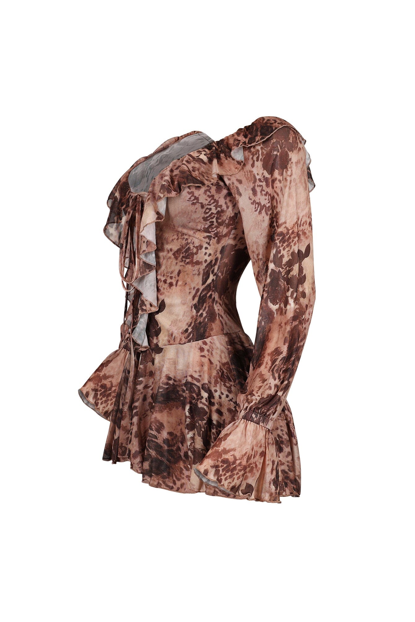 Delani Mesh Leopard Off Shoulder Dress - Image 5