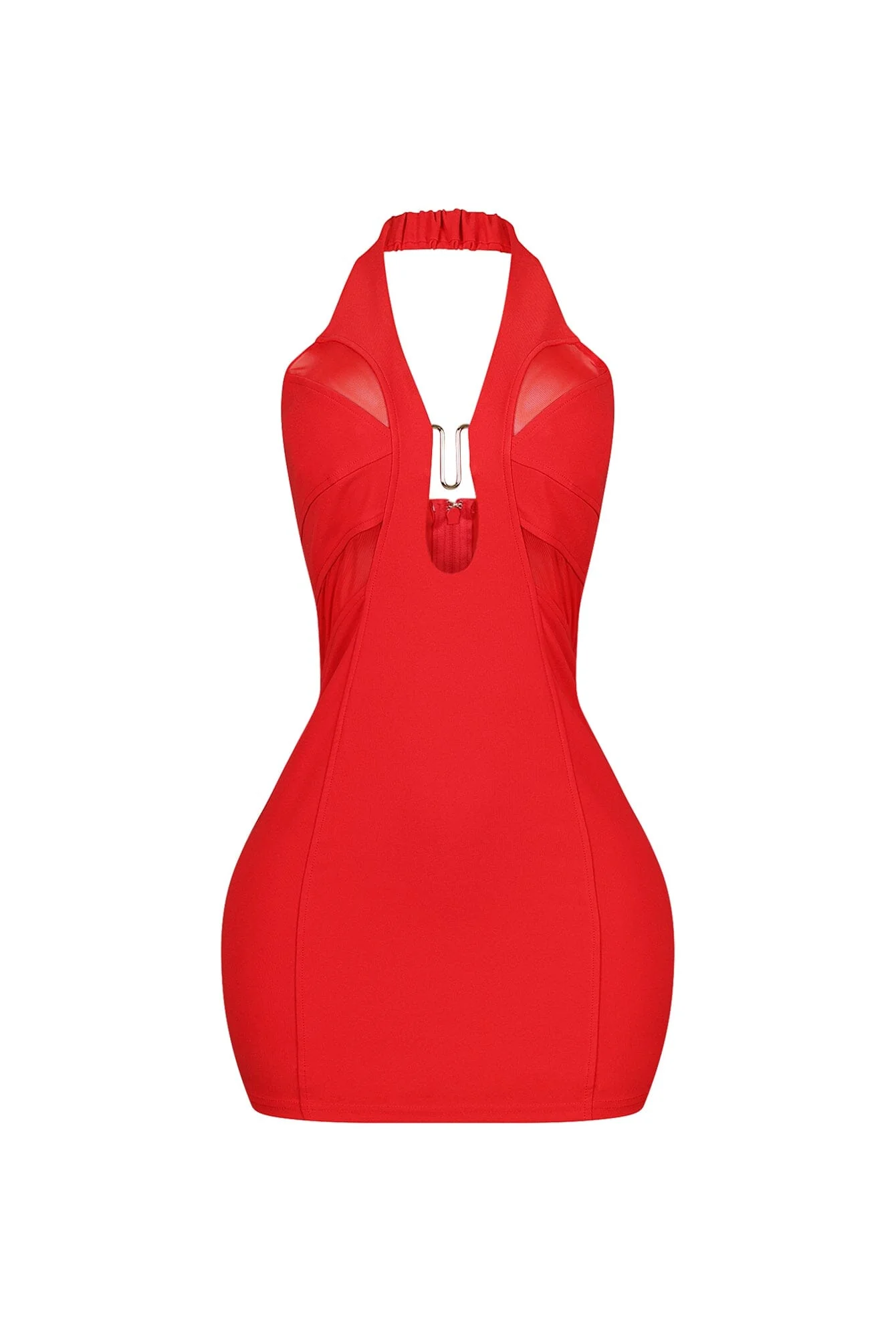 Dilara Halter Neck Metal Trim Mini Dress - Image 7