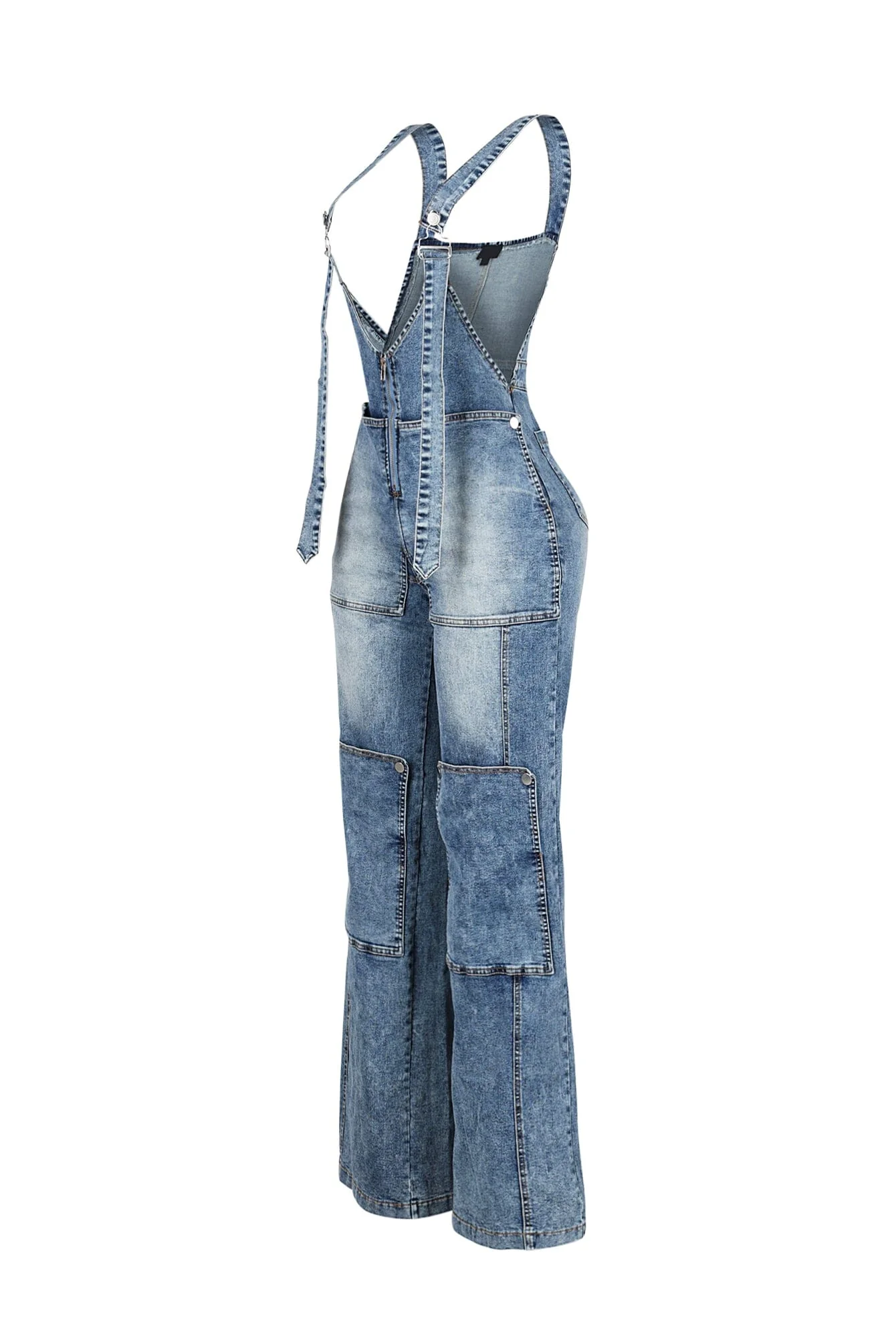 Easygoing Wide Leg Denim Jumpsuit - Image 5