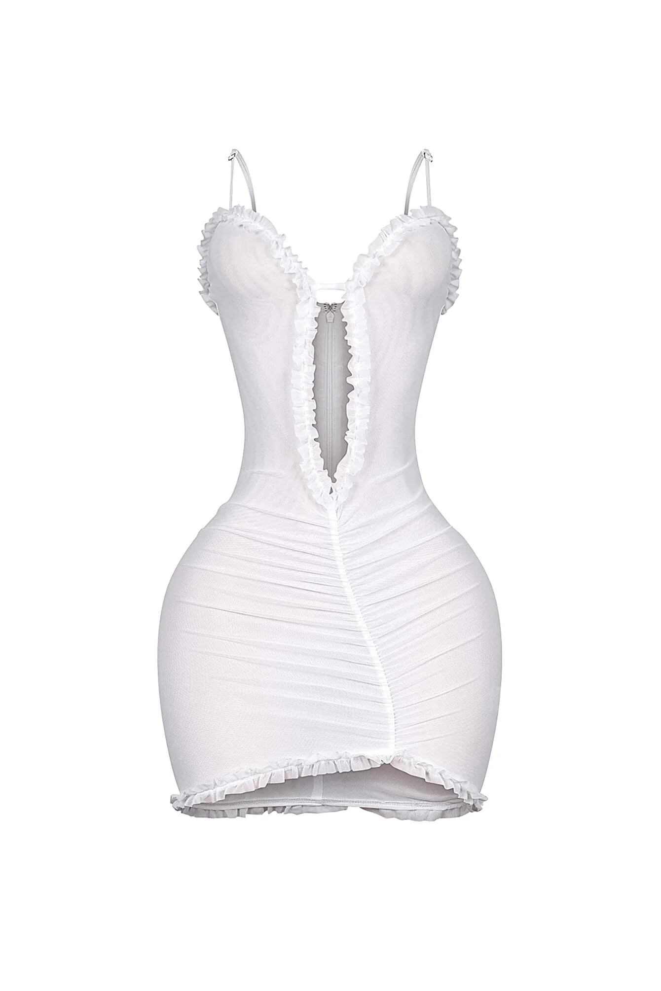 Elizabeth Mesh Tank Cutout Ruffle Mini Dress - Image 7