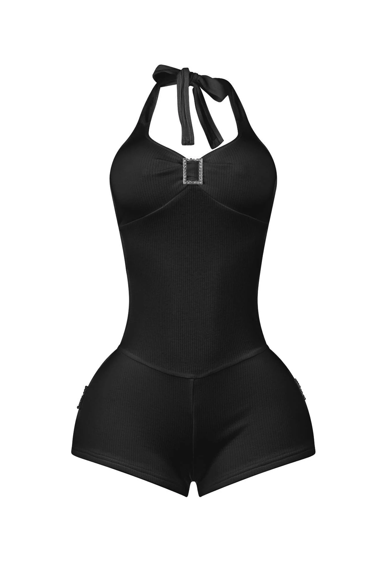 Emery Rhinestone Halter Romper - Image 6