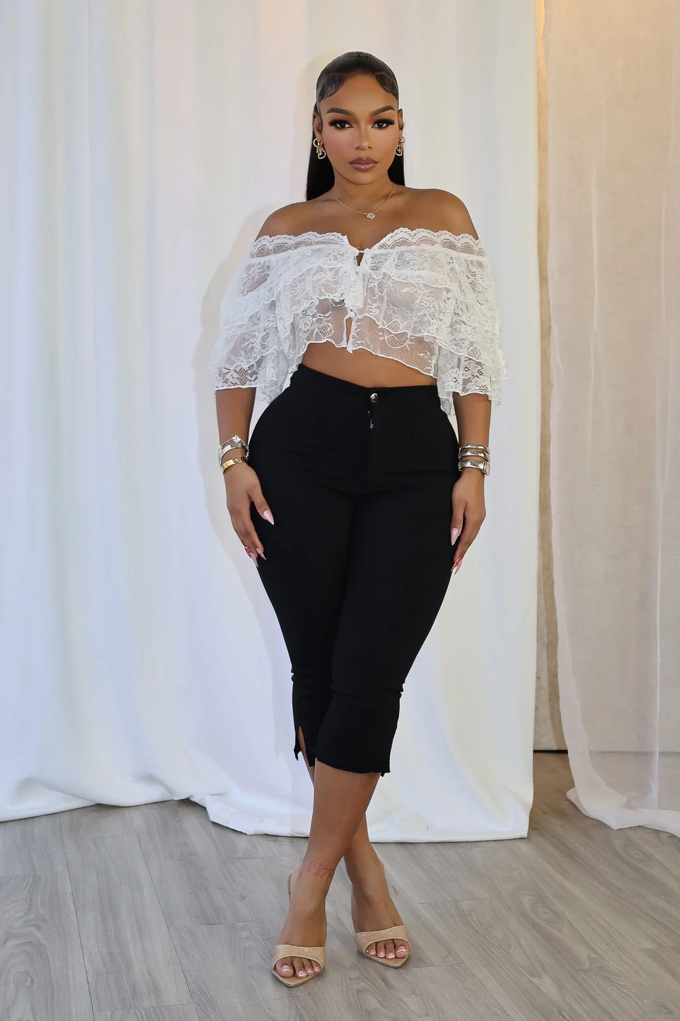 Eyo Floral Off Shoulder Lace Top - Image 3