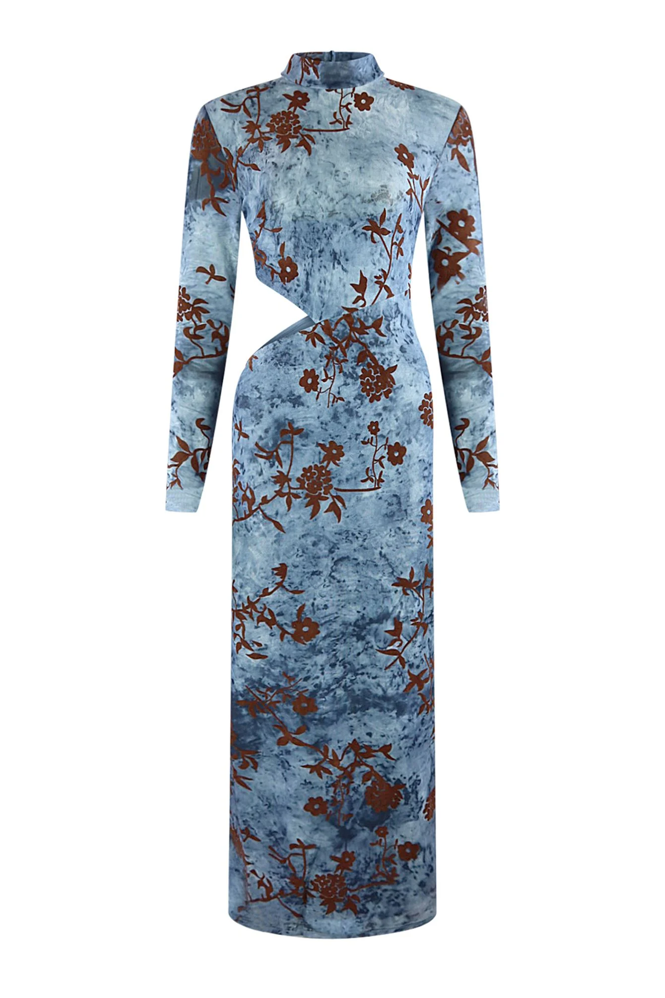 Fallin Sky Floral Print Mesh Dress - Image 3
