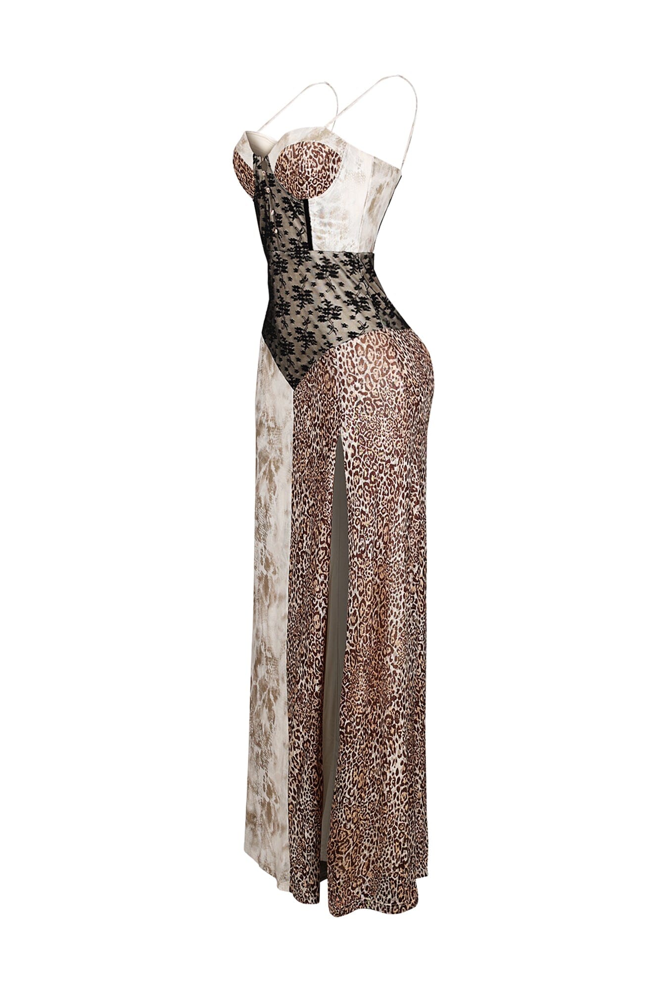 Ferolace Animal Mixed Bustier Maxi Dress - Image 5