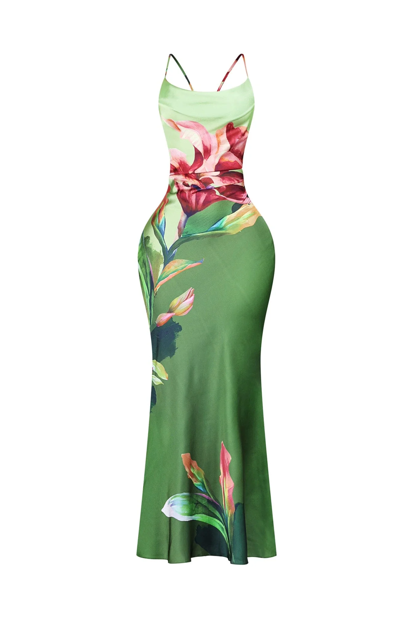 Fluid Bias Cut Satin Tank Maxi Dress - Image 3