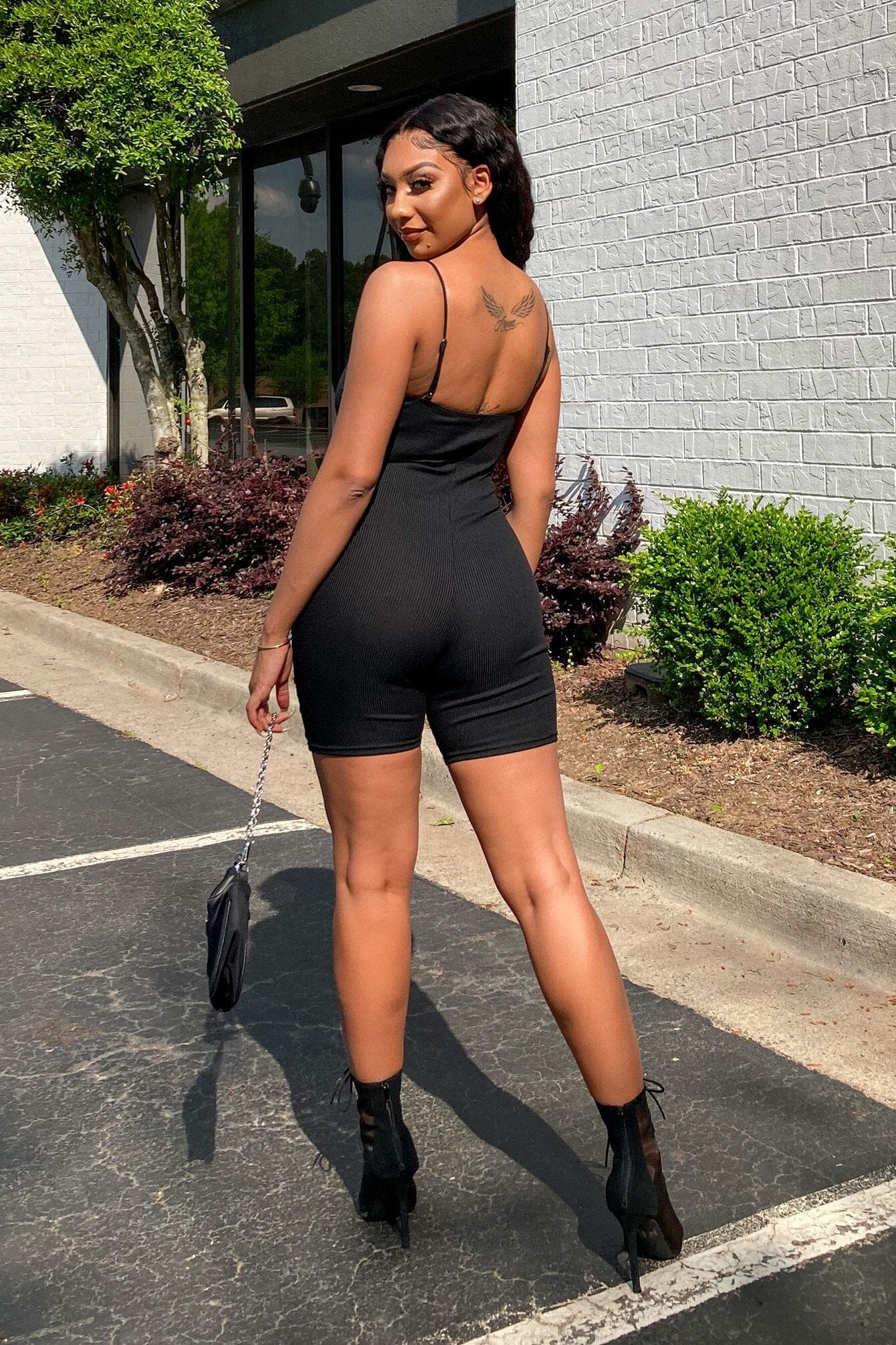 Follow My Rules Ribbed Zip-Up Cami Romper - Image 4