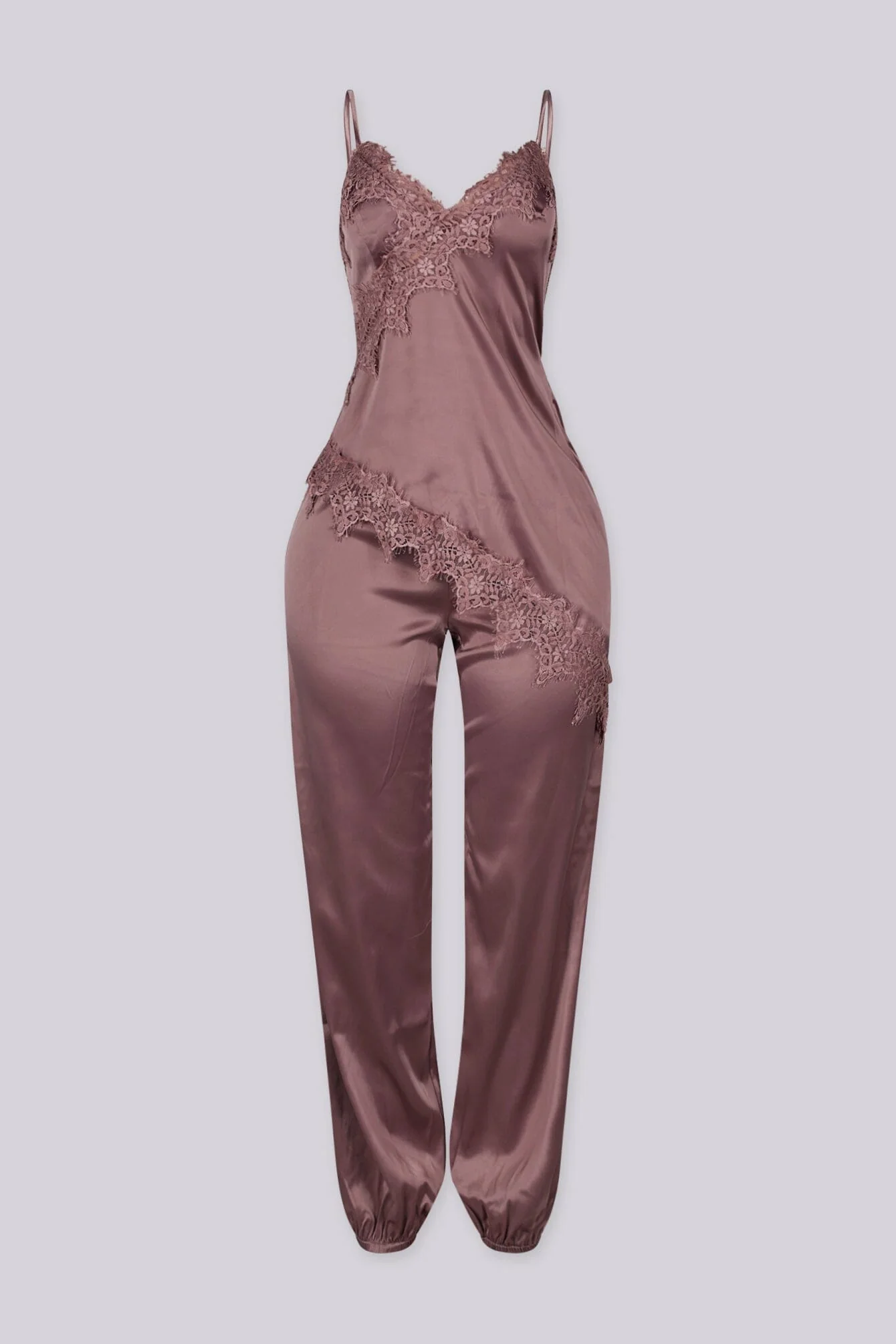 Forbidden Night Satin Lace Jumpsuit - Image 4