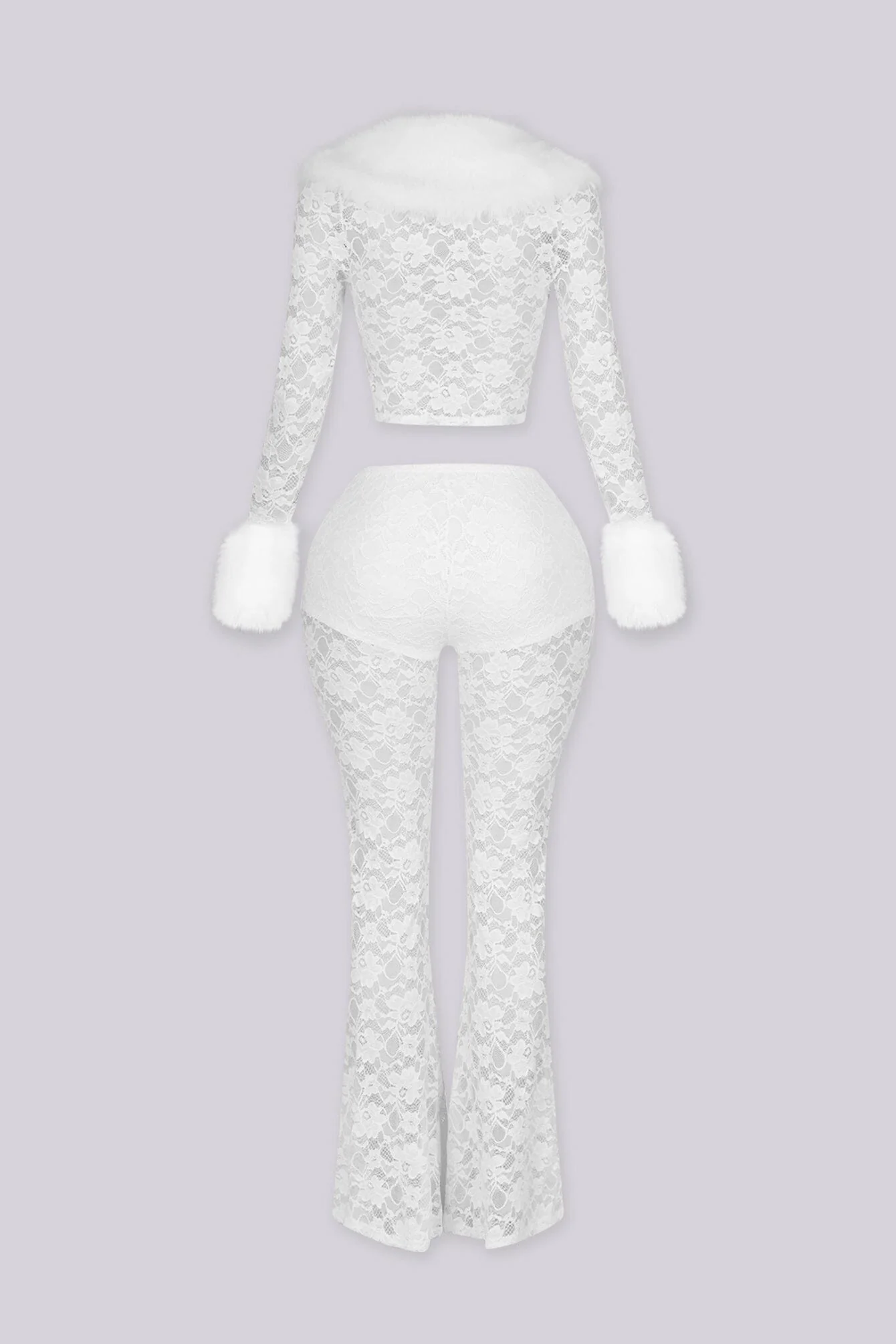 Frostbite Lace Fur Trim Top & Pants SET - Image 11