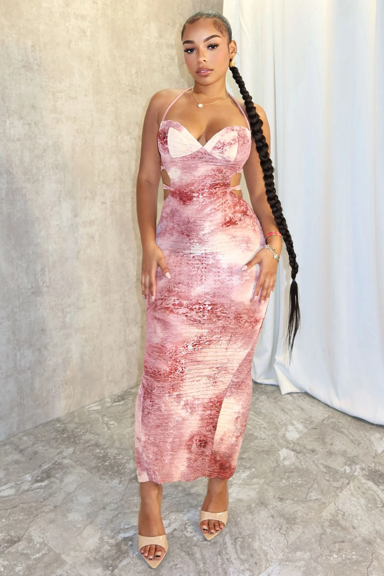 Groove Tie Dye Lace up Dress - Image 2