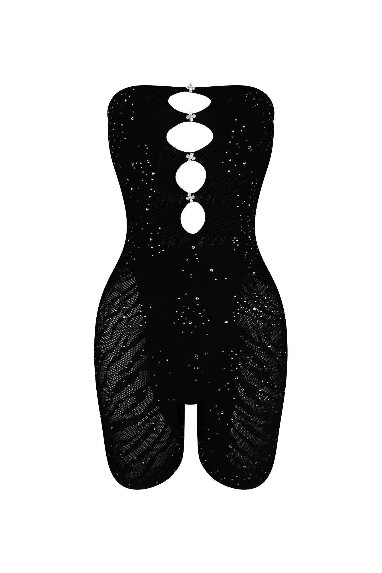 Iyla Hallow Out Tube Rhinestone Romper - Image 3
