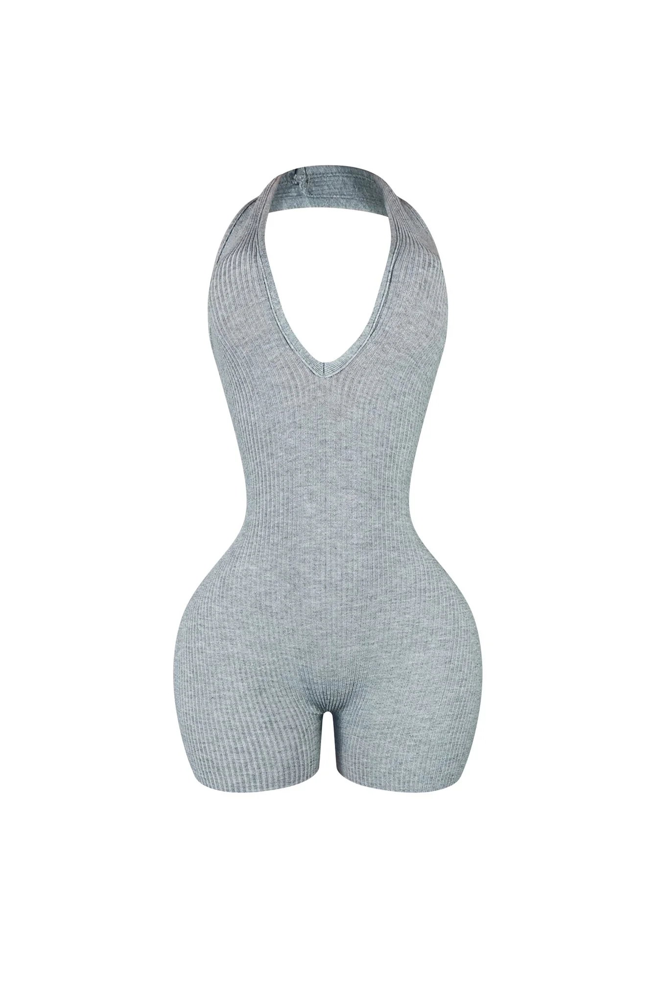 Heading Up Halter Ribbed Knit Romper - Image 8